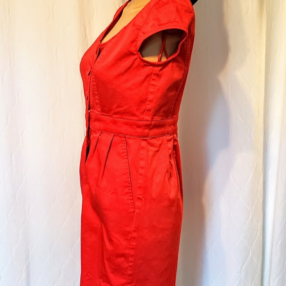Liz Claiborne 6 Petite Tulip Red Dress - Picture 4 of 6